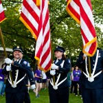 PWFD Color Guard leads the first lap at Relay For Life 2012.